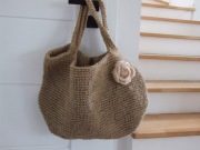 Torba duża wykonana ręcznie  z naturalnego sznurka jutowego