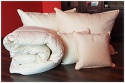 Kołdra puchowa antyalergiczna 2kg 200x220 cm, 2 poduszki 80x70 i 2 40x40