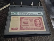 Banknot 100 złotych 1948 Gradnig PMG 64