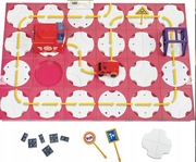 Tor samochodowy puzzle z labiryntem dla autek efekty dźwiękowe czerwony