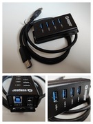 Metalowy Hub USB 3.2 gen 1 - 4 Porty Odporny koncentrator + kabel - USBGear
