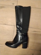 Kozaki damskie czarne ocieplane 