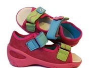 nowe Befado 25 (17 cm skórzana wkładka) sandały dziewczęce rzepy sandałki