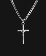 Naszyjnik 55 cm 3 mm krzyżyk 3/1,5 cm + pudełko