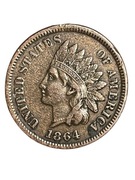 USA 1 cent Indian Head 1864 L rok rzadka pozycja 