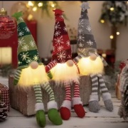 Świąteczny gnom ozdobny led