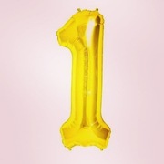 Balon foliowy cyfra 1 do 9 Urodziny Baby Shower 