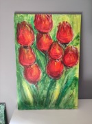 Tulipany, obraz na płótnie, rękodzieło