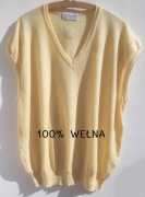 Kamizelka sweter bez rękawów Jockey 100% wełny żywej Woolmark r.56