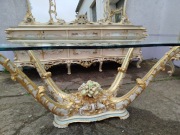 Włoski stół szklany wenecki ręcznie malowany