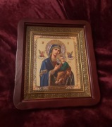 Przepiękna ikona prawosławna w kiocie Matka Boska NIEUSTOJĄCEJ POMOCY.