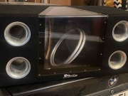 Wzmacniacz Blaupunkt + skrzynka podwójna na subwoofer