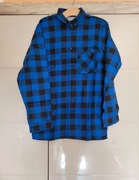 koszula flanelowa sara workwear w kratę niebiesko-czarna bawełna nowa 38