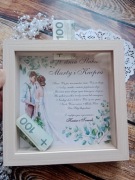 Pamiątka Ślub Ramka Skarbonka boho