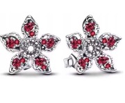 kolczyki kwiaty demogorgon Stranger things różowe Srebro S925