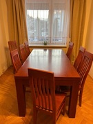 Stół i krzesła z pełnego drewna