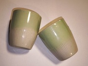 Kubki Zoska Mirostowice mieta pistacja 2szt porcelit prl 