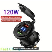 Ładowarka samochodowa 12/24 V 2xUSB 2xUSB C woltomierz 