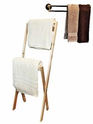 DREWNIANY stojak na ręczniki, wieszak do łazienki, 0196