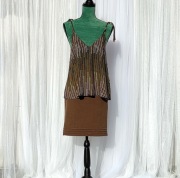Lekki top H&M 36 S wiskoza bluzka koszulka na ramiączkach boho na lato