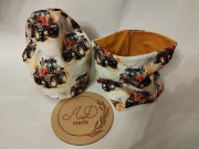 Komplet czapka komin zestaw bawełniany Traktory nowość 