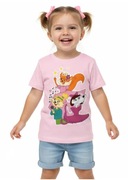 Różowa koszulka dziecięca - Bohaterowie książki ,,Warto się dzielić,, 