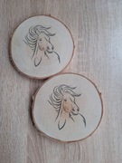 Podkładka pod kubek. Naturalne drzewo. Koń 