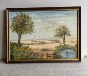 Pejzaż Łąki obraz olejny sygnatura Albert H. Lynch