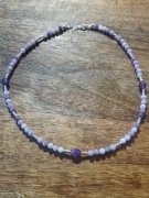 biżuteria, rękodzieło, hand made, naszyjnik, choker, srebro, ametyst 