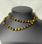 Śliczny naszyjnik z kamienia naturalnego pozłacane zapięcie 76 cm