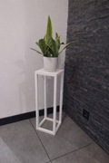 Kwietnik stojący metalowy loft Biały 60cm Solidny 