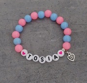 Bransoletka imię imienna z napisem koraliki zawieszka