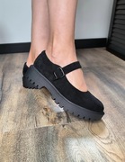 Czarne Półbuty Damskie r 39 sprzączka Nowe