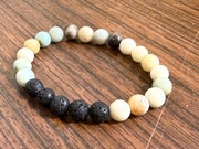 Bransoletka z kamieni naturalnych i lawy wulkanicznej – elastyczna