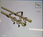 karnisz podwójny zestaw 2.4m mosiądz 