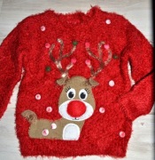 368* Świąteczny sweter renifer 2/3 lat_ 92/98 cm