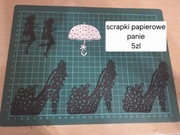 Scrapki damskie sylwetki parasolka szpilki dekoracje kobiece