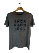 Koszulka Jack and Jones szara z dużym nadrukiem l