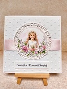 Kartka komunijna ręcznie robiona,