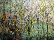 ZBIGNIEW BACHANEK "Zaczarowany las" akryl, płótno lniane 70x100cm