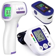 ZESTAW 3w1 – Ciśnieniomierz + Pulsoksymetr + Termometr Bezdotykowy