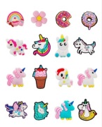 Przypinki do butów typu crocs charms piny zawieszki jednorożec 16 szt