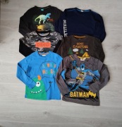 Zestaw 6 bluzek t-shirtów 134 z długim rękawem bluzka chłopca chłopięca