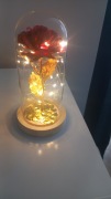 ADAZ Galaxy Eternal Rose w szklanej kopule sztuczne róże z paskiem LED