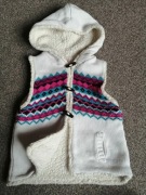 Kamizelka bezrękawnik z kożuszkiem i kapturem 116