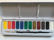 Farby Derwent akwarelowe 12 kol kasetka metalowa 2301955