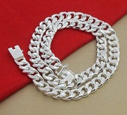 Nowy srebrny łańcuszek łańcuch pancerka unisex damski 60cm 10mm