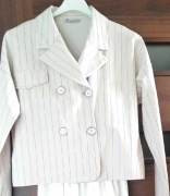 Marynarka żakiet biała z printem wzorem paseczki włoska