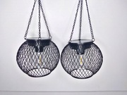 LAMPA Ogrodowa Solarna Lampion Wisząca Kula Lampka x2