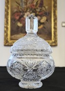 Kryształowa bomboniera misa z przykrywką kryształy retro Vintage prl 